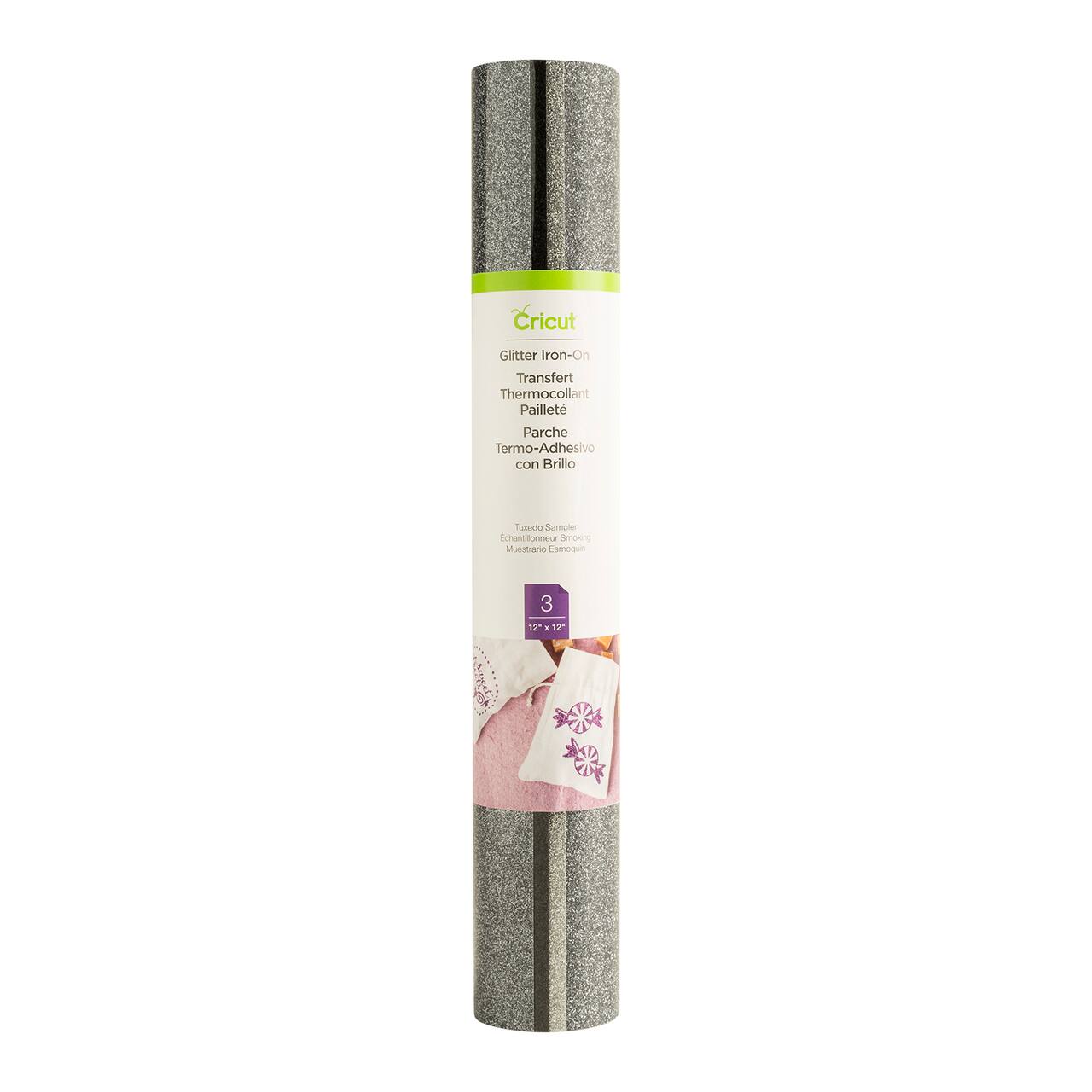 6 Packs: 3 ct. (18 total) Cricut® Glitter Iron On™ Tuxedo Sampler